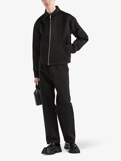 Prada Wide-leg regular-fit cotton and silk trousers outlook