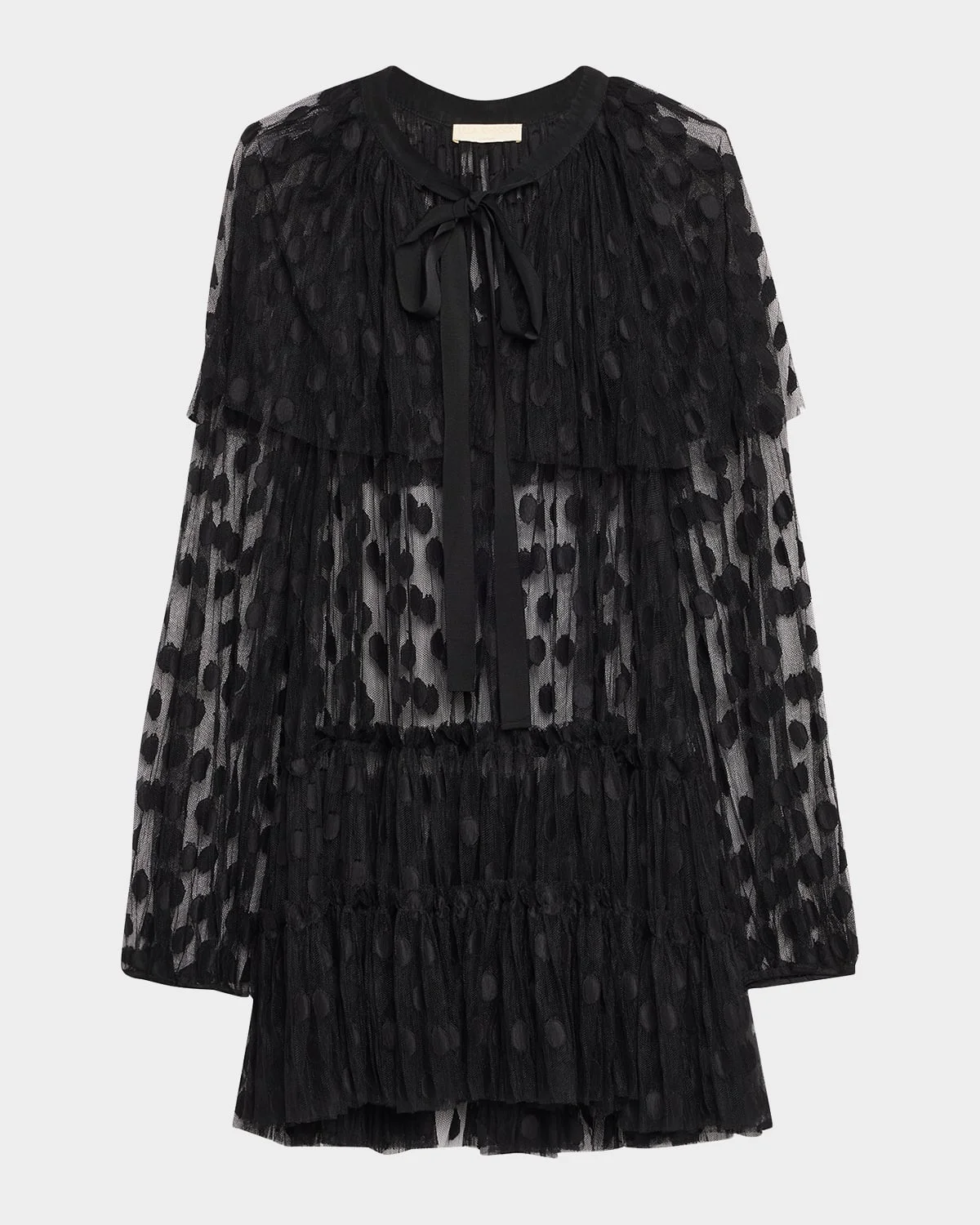 Audette Long-Sleeve Lace Mini Dress - 1