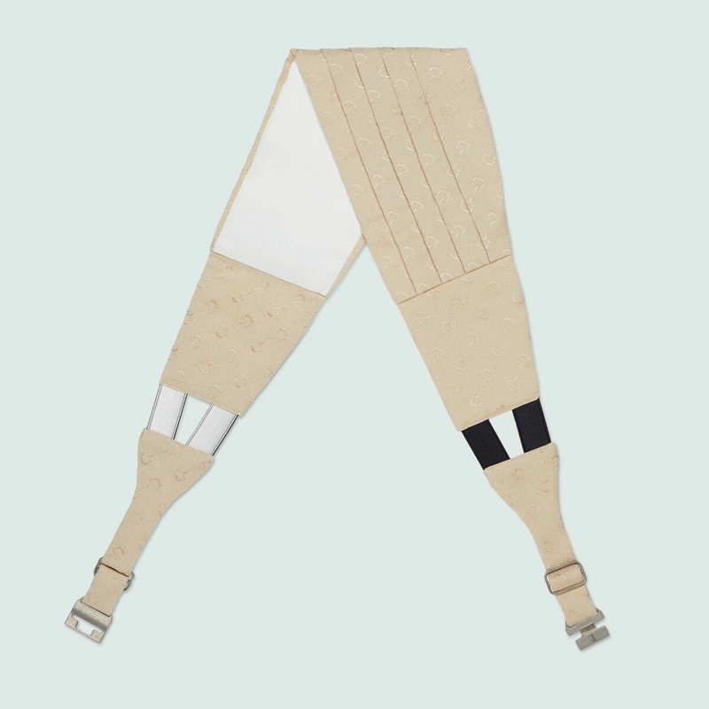 GUCCI Wool silk Horsebit jacquard cummerbund outlook