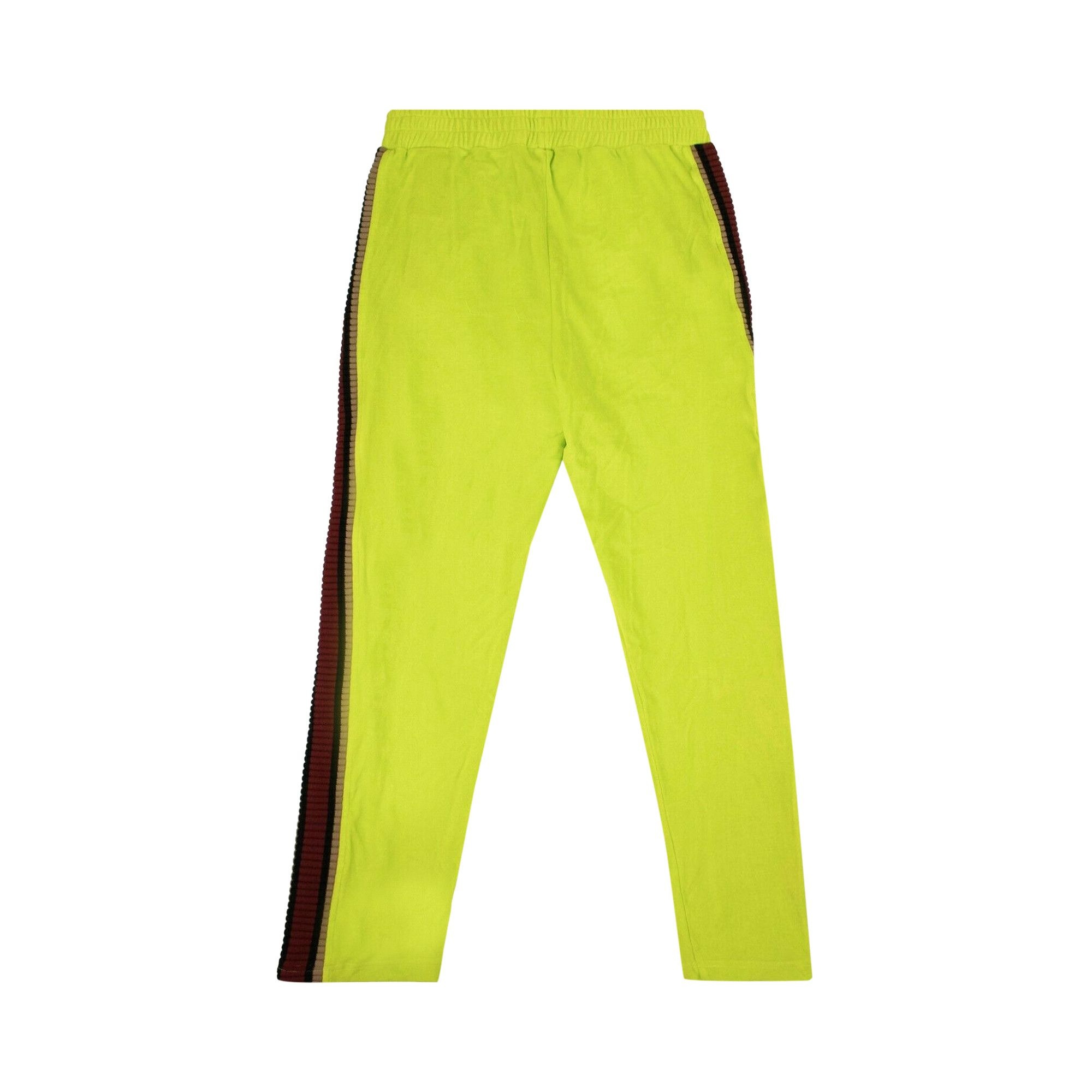 Palm Angels Velour Side Stripe Track Pants 'Green' - 2