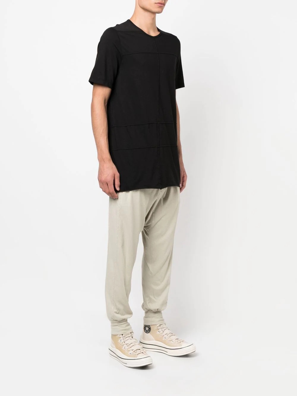 seam-detail short-sleeve T-Shirt - 3