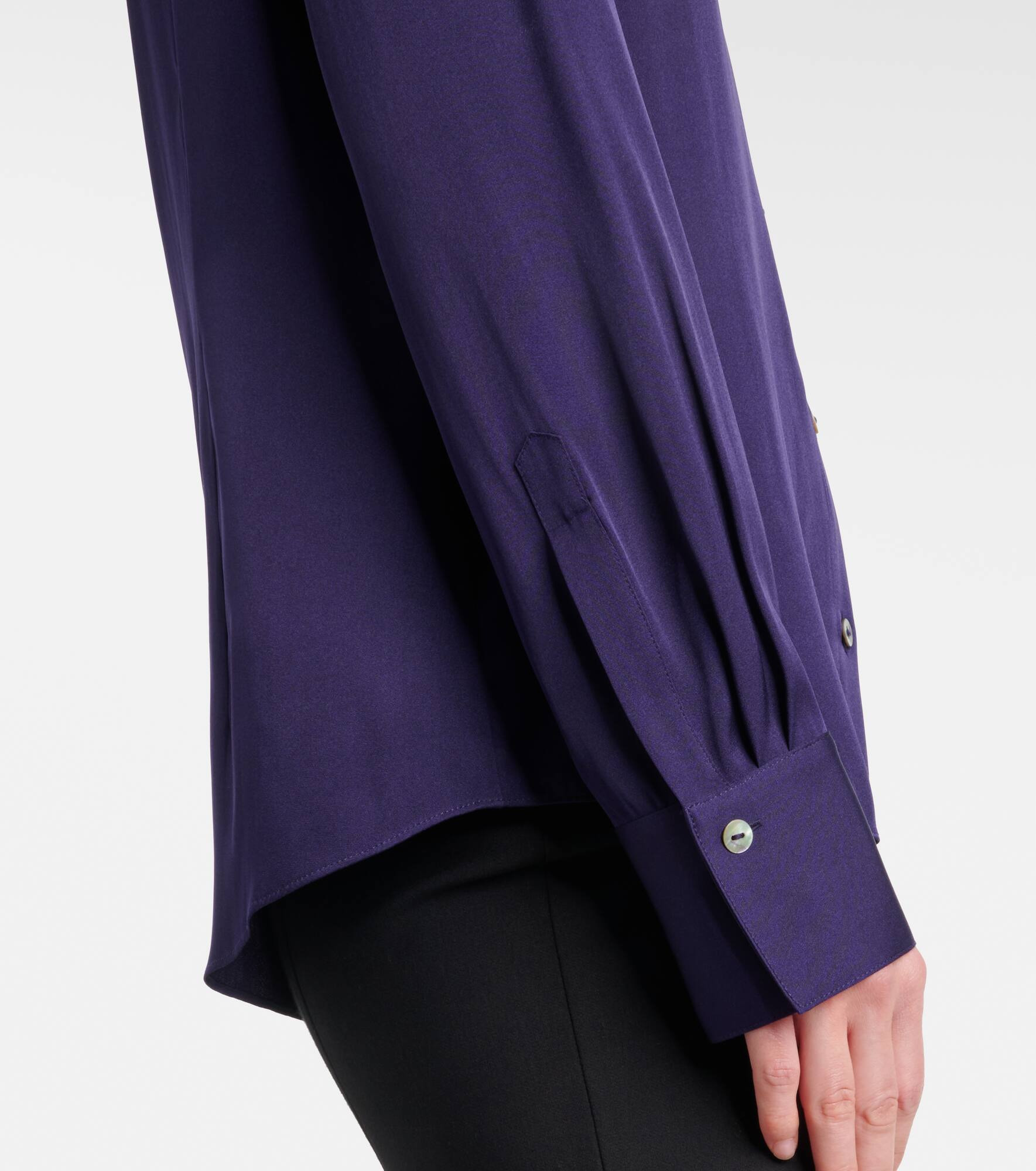 Silk-blend satin shirt - 5