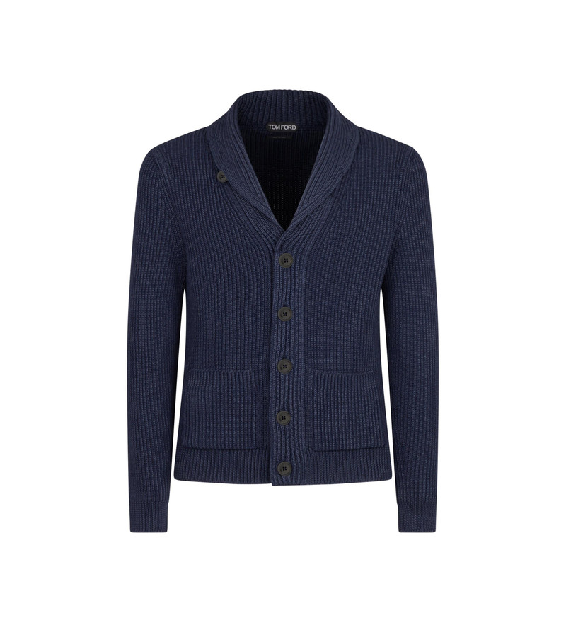 SILK MERINO SHAWL COLLAR CARDIGAN 1