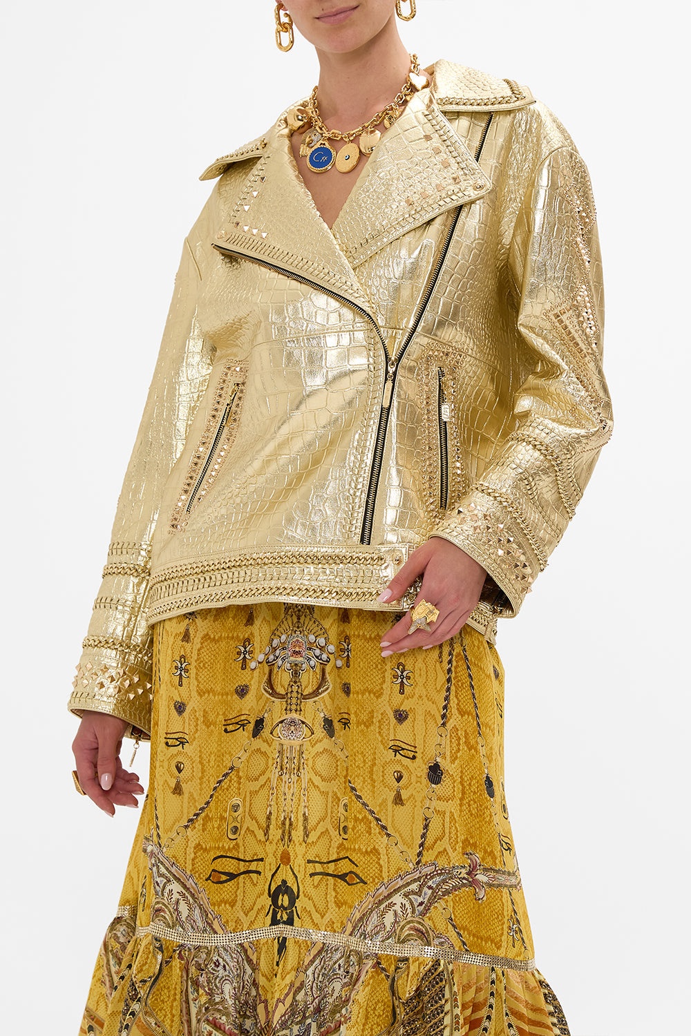 OVERSIZED LEATHER BIKER JACKET - 5