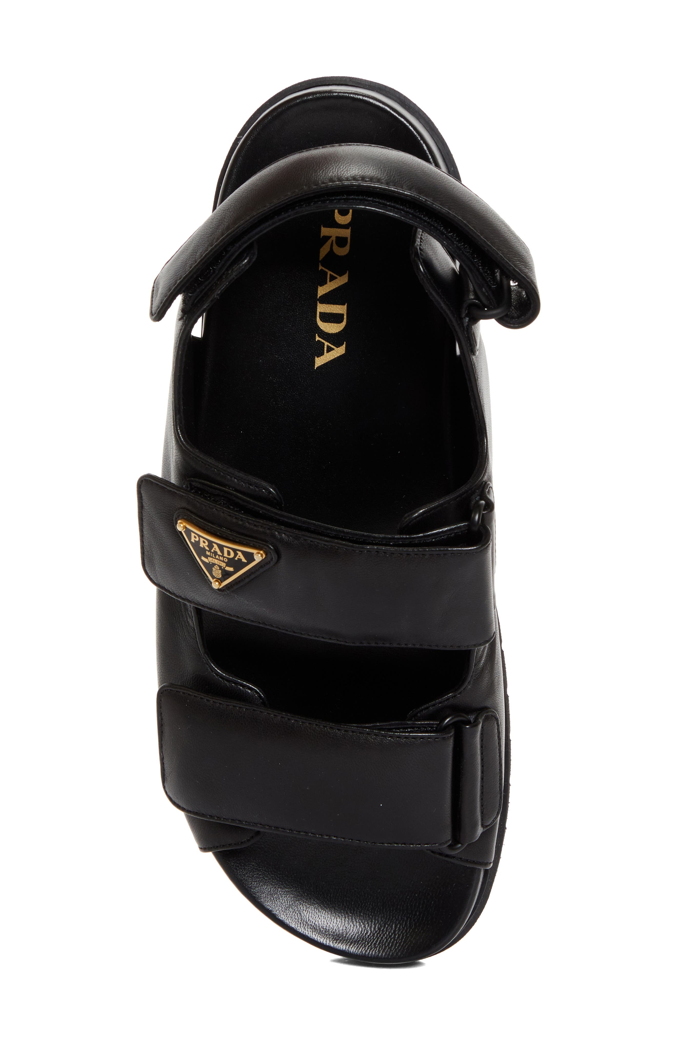 Prada Dad Double Strap Slide Sandal in Nero at Nordstrom - 5