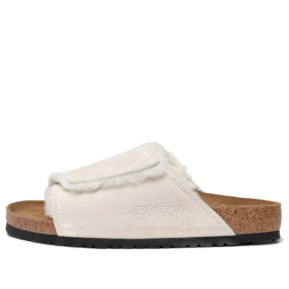Birkenstock x Stussy Solana Shearling Slide 'Bone' 1027679 - 1