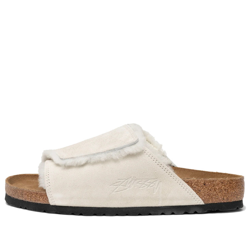 Birkenstock x Stussy Solana Shearling Slide 'Bone' 1027679 1