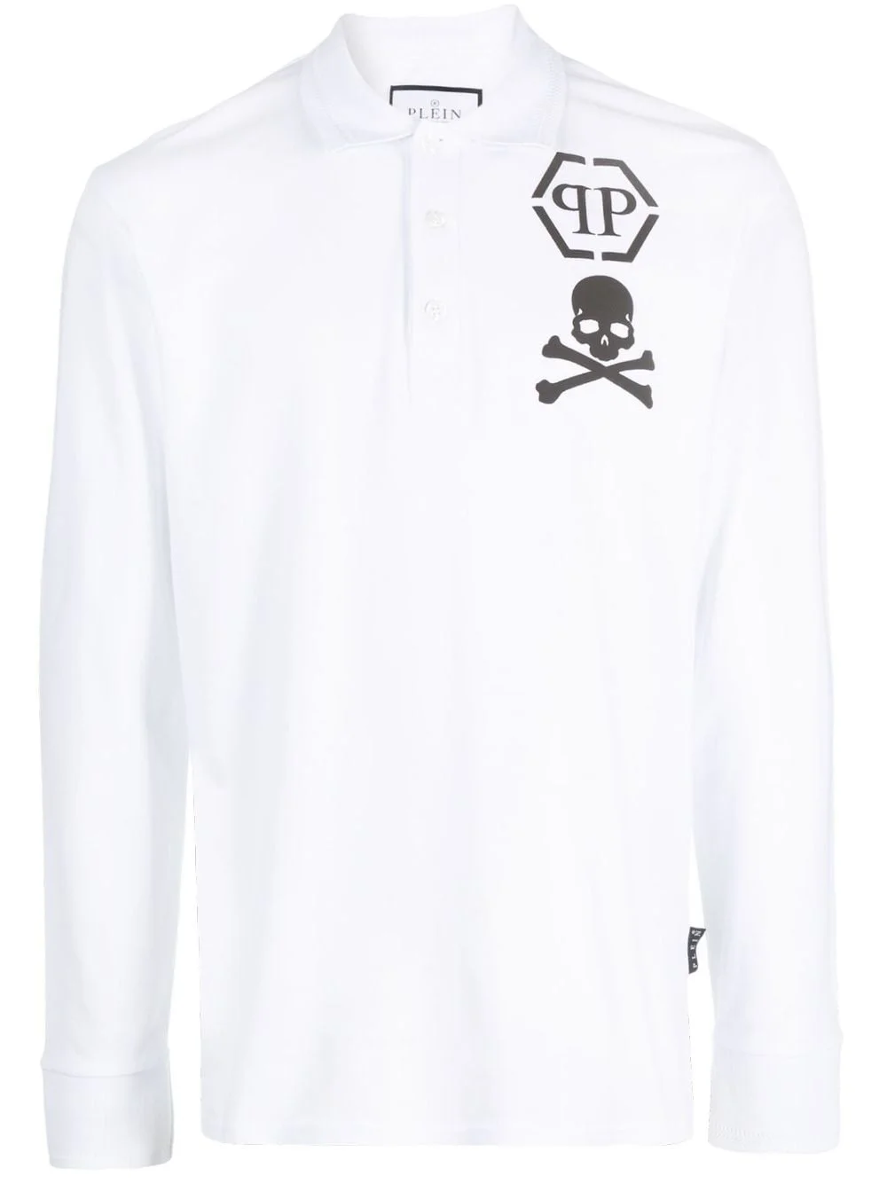 logo-print long-sleeved polo shirt - 1