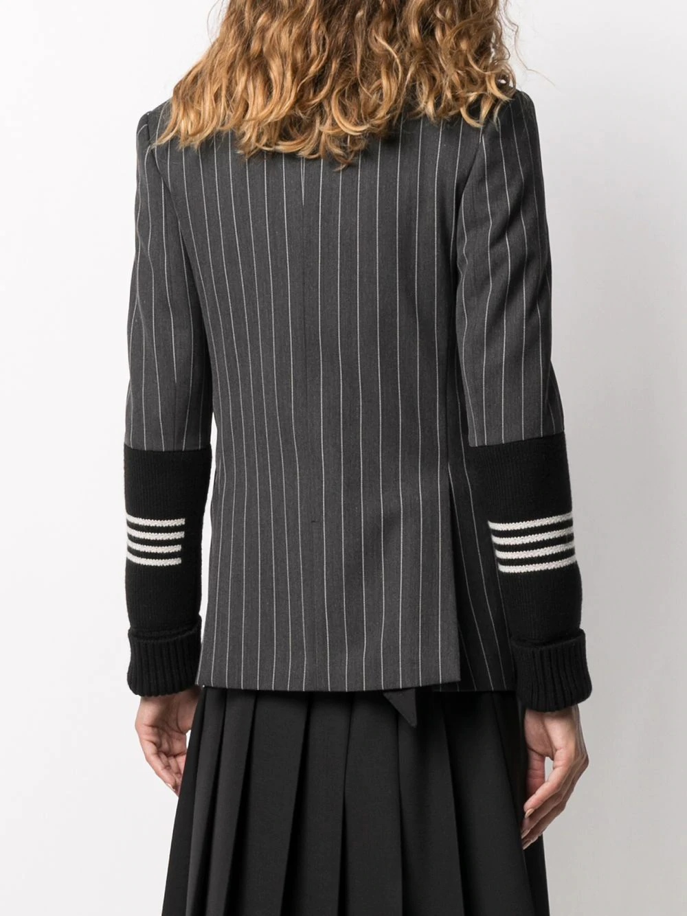 pinstripe single-breasted blazer - 4