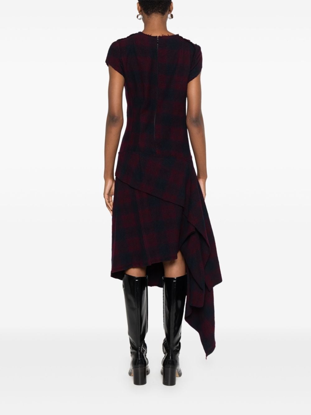 checked midi dress - 4