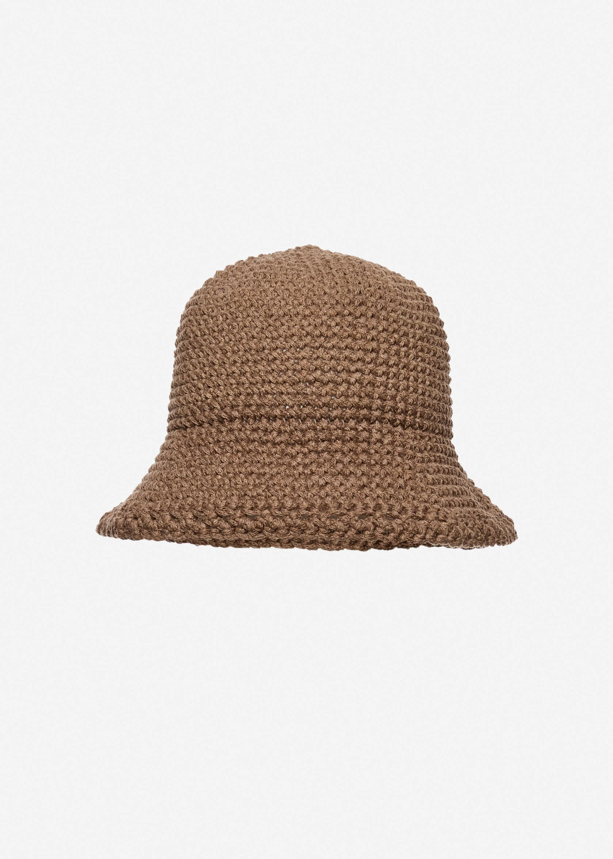 Crochet bucket hat in brown - 1