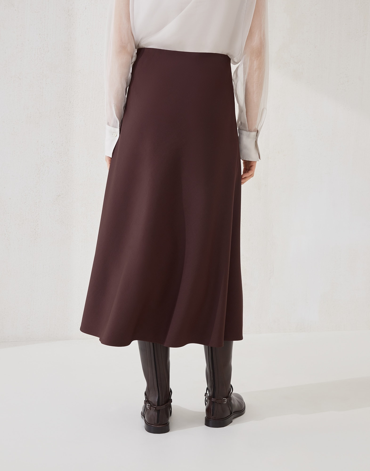 Comfort virgin wool and viscose twill flute skirt - 2