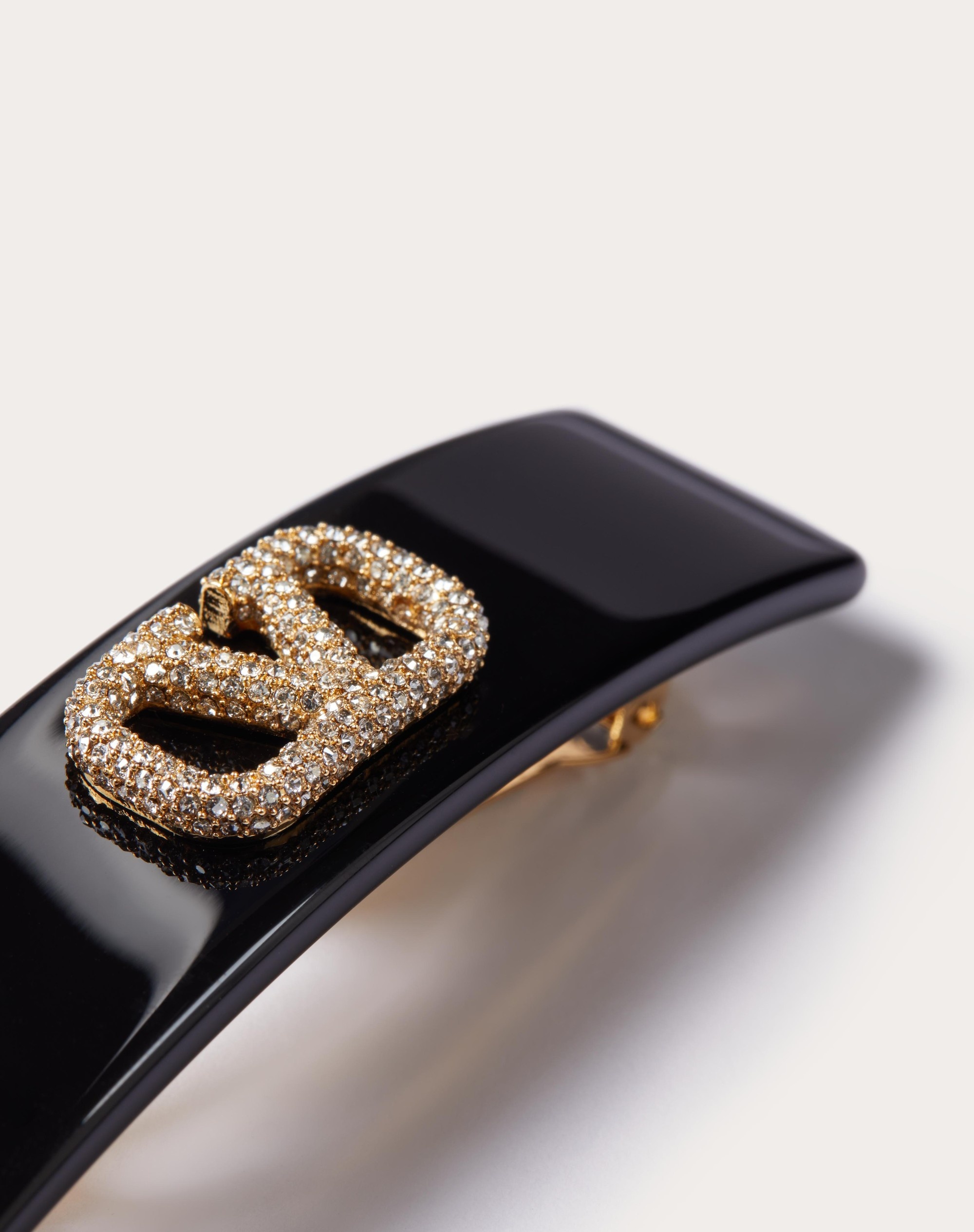 VLOGO SIGNATURE METAL AND RESIN HAIR CLIP WITH SWAROVSKI® CRYSTALS - 2