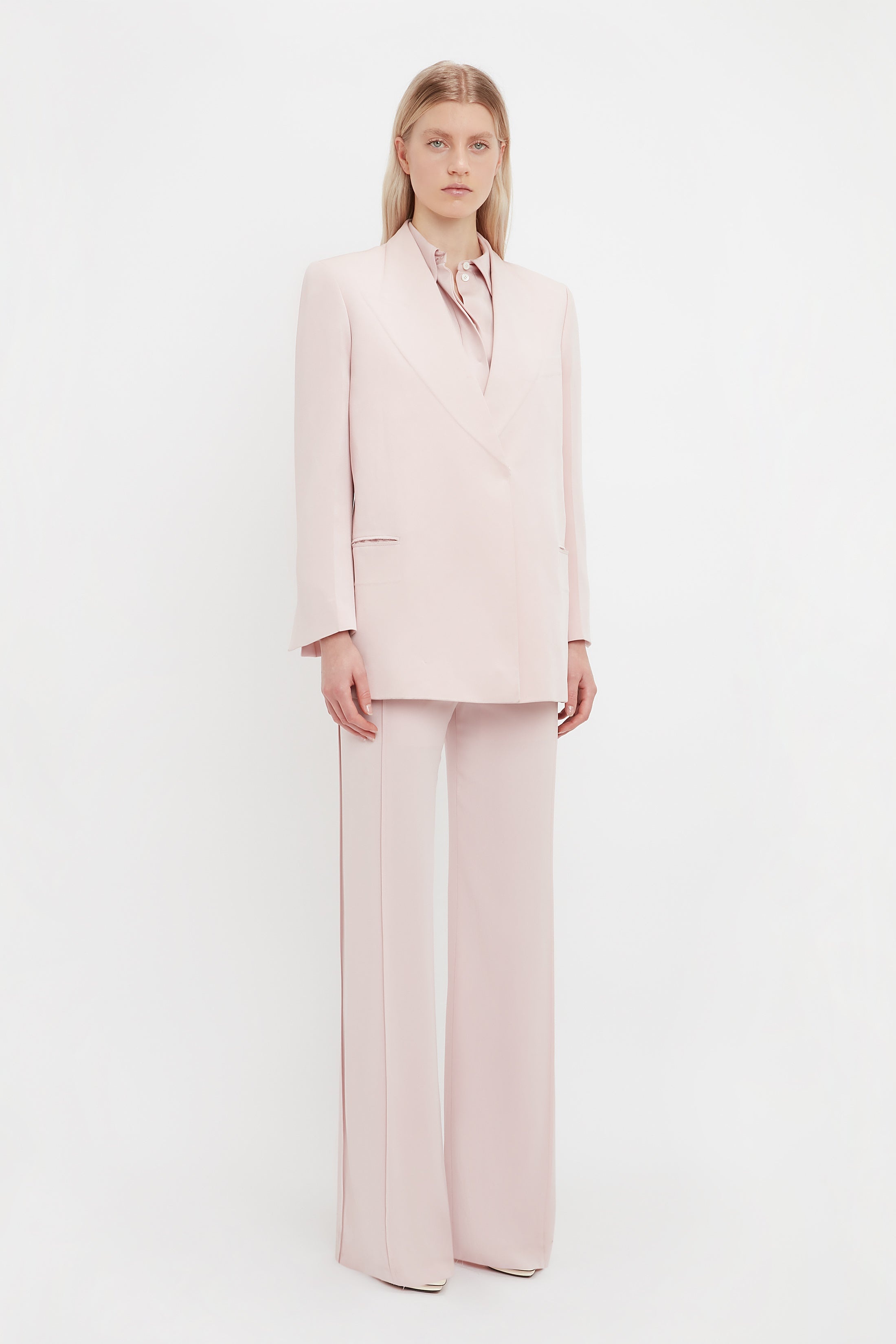 Peak Lapel Jacket In Blush - 5