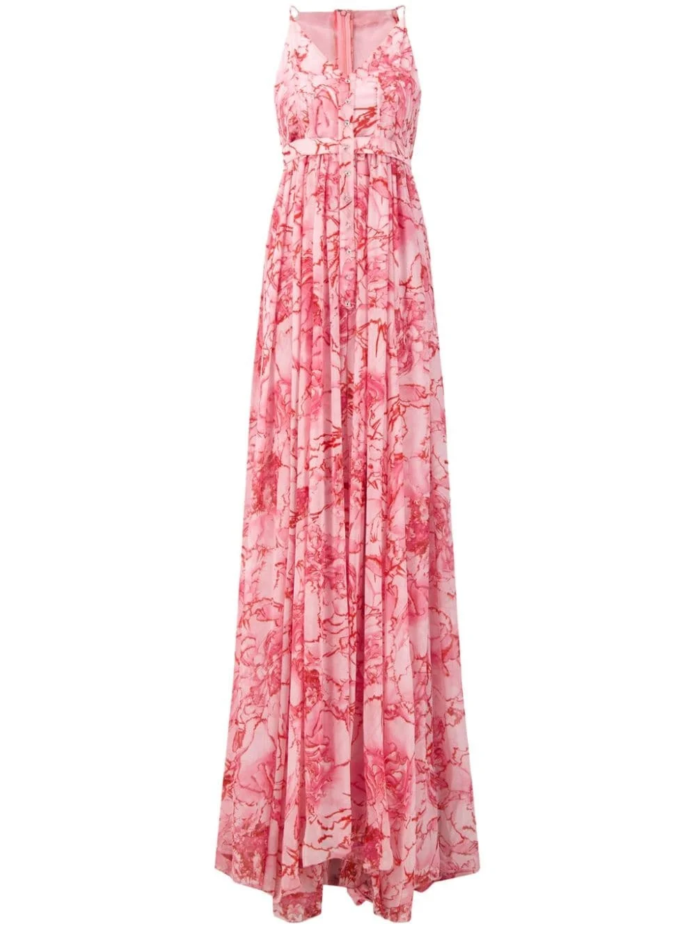 floral-print georgette gown - 1