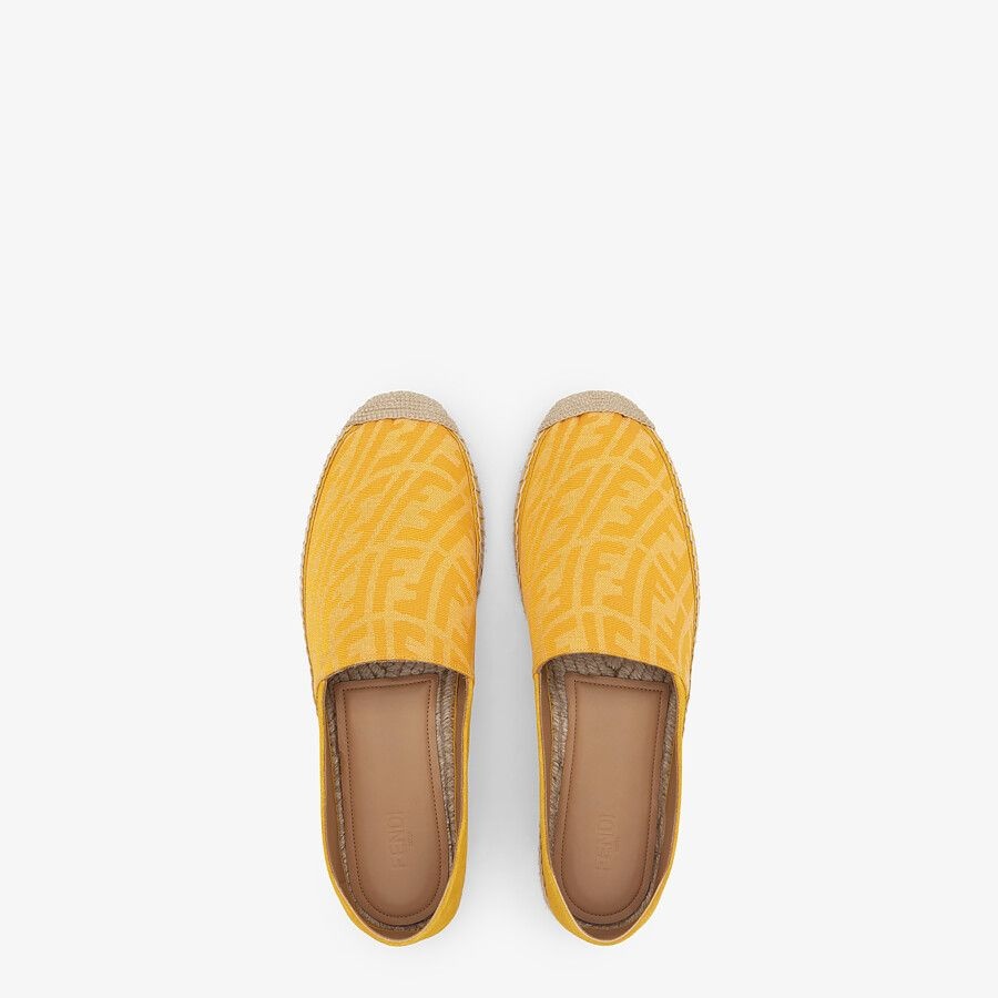 Yellow fabric and suede espadrilles - 4