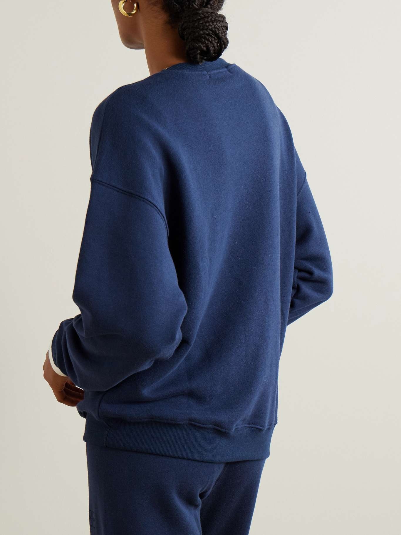 French cotton and modal-blend terry sweatshirt Navy - 3