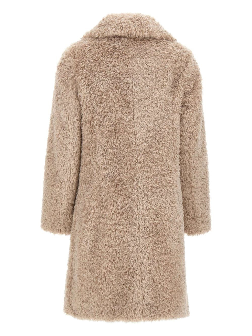 buttoned faux-fur coat - 3
