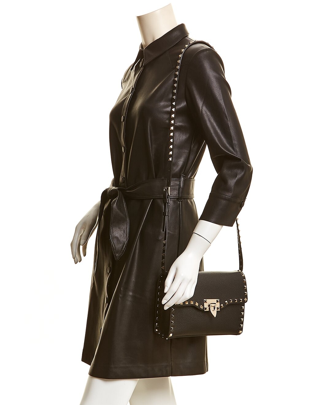 Valentino Rockstud Small Grainy Leather Crossbody - 3