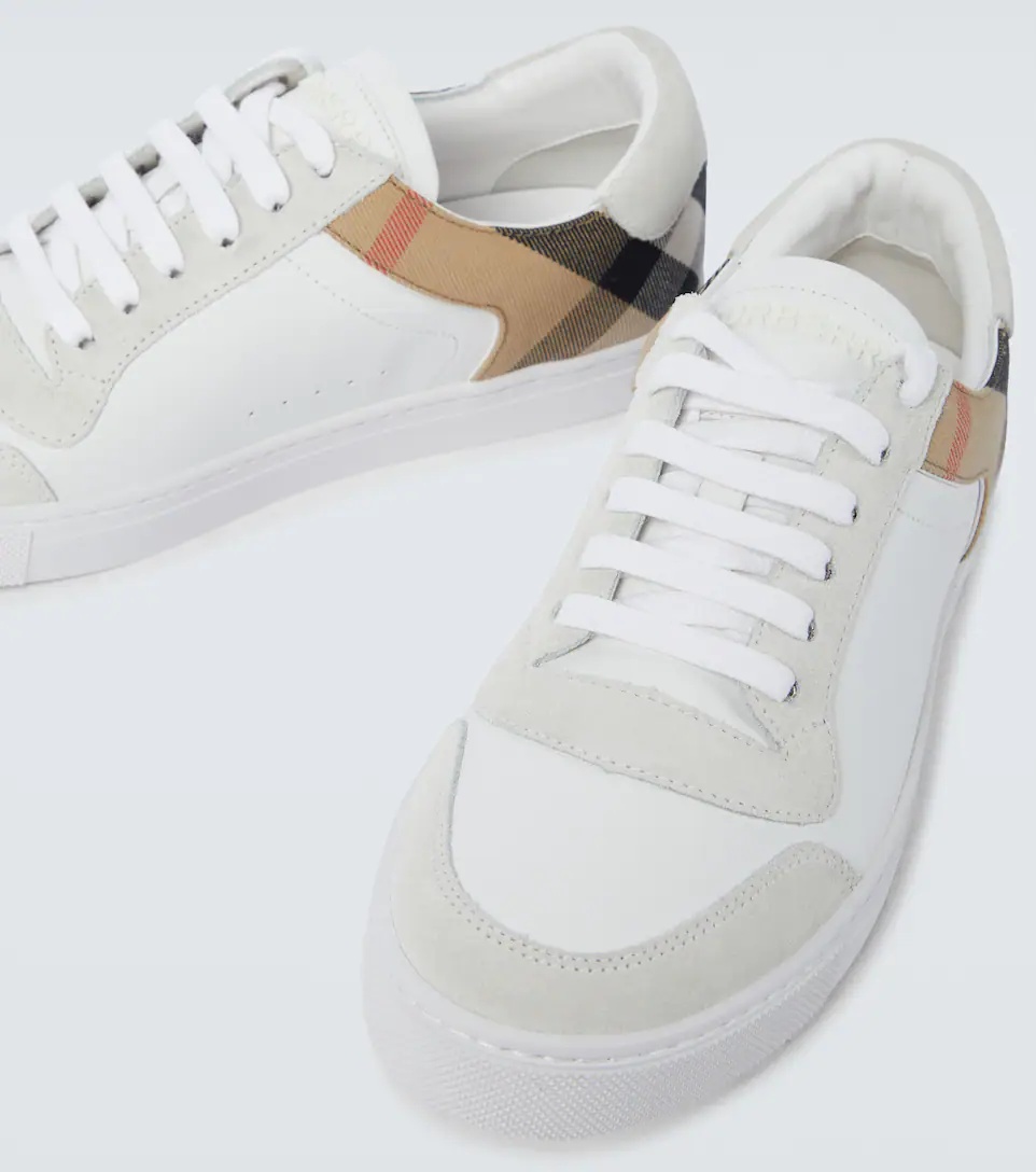 Reeth checked leather sneakers - 3