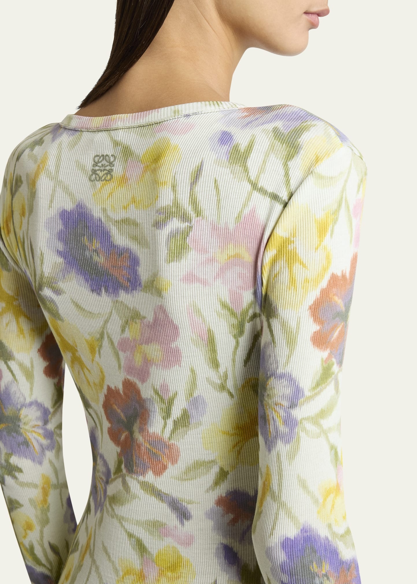 Floral Printed Mesh Tube Long Sleeve Midi Dress - 5