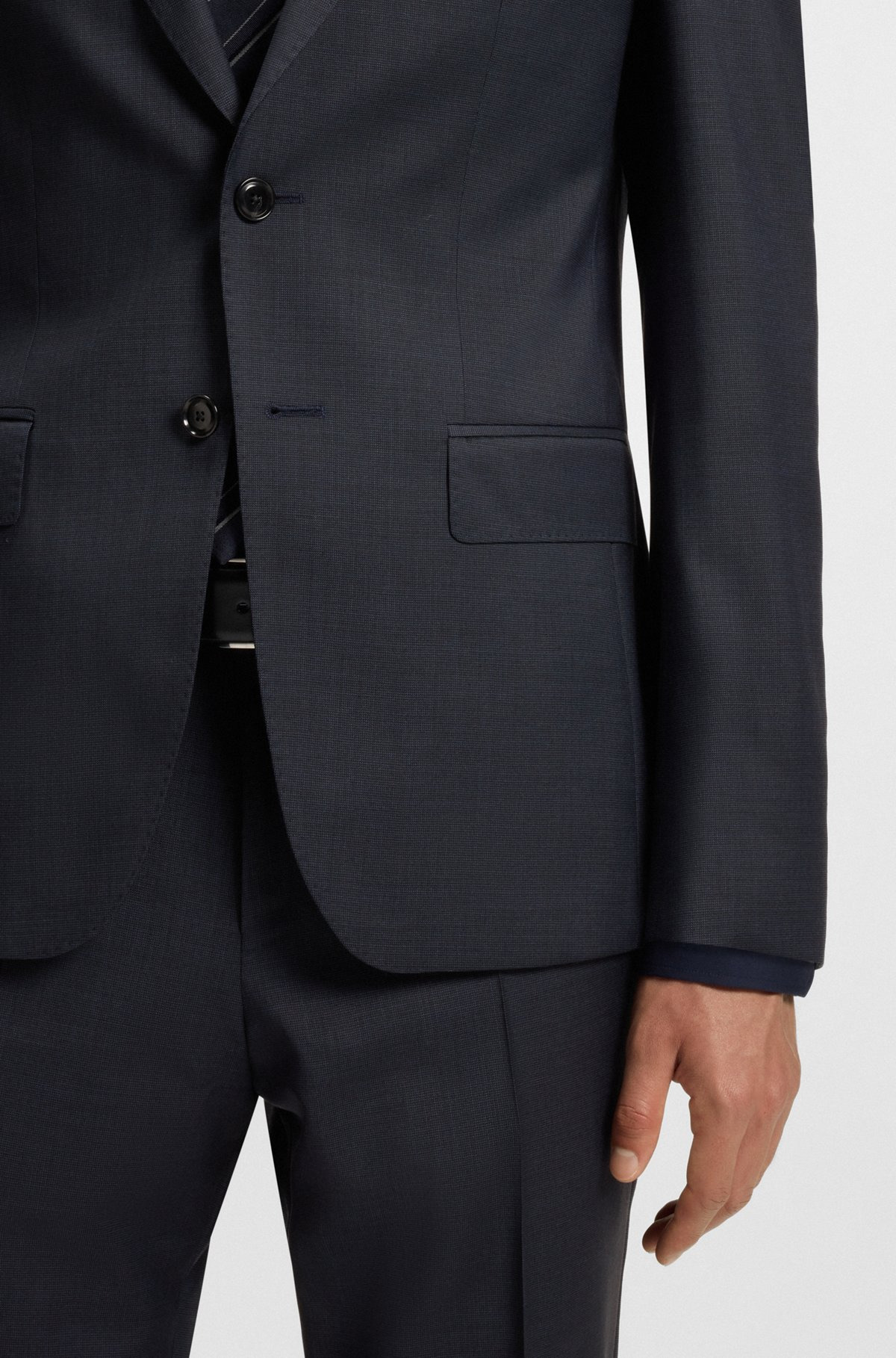 TWO-PIECE SLIM-FIT SUIT IN MICRO-PATTERNED WOOL - 5