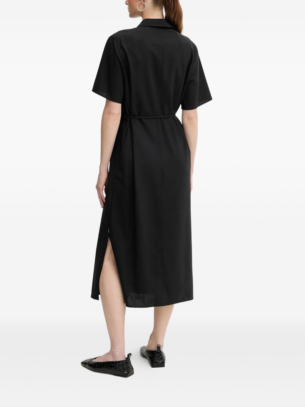 belted midi shirt dress - 3