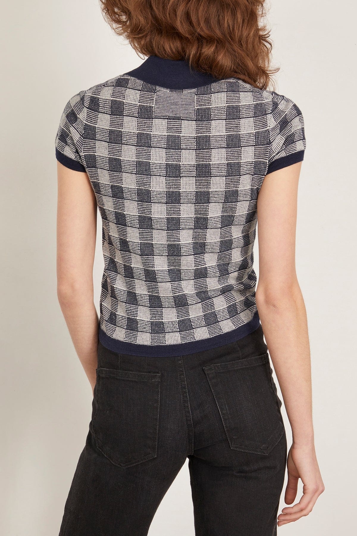 Gingham Shrunken Polo in Midnight Combo - 4