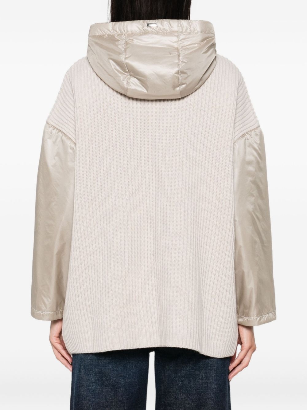 ribbed wool hooded jacket - 4