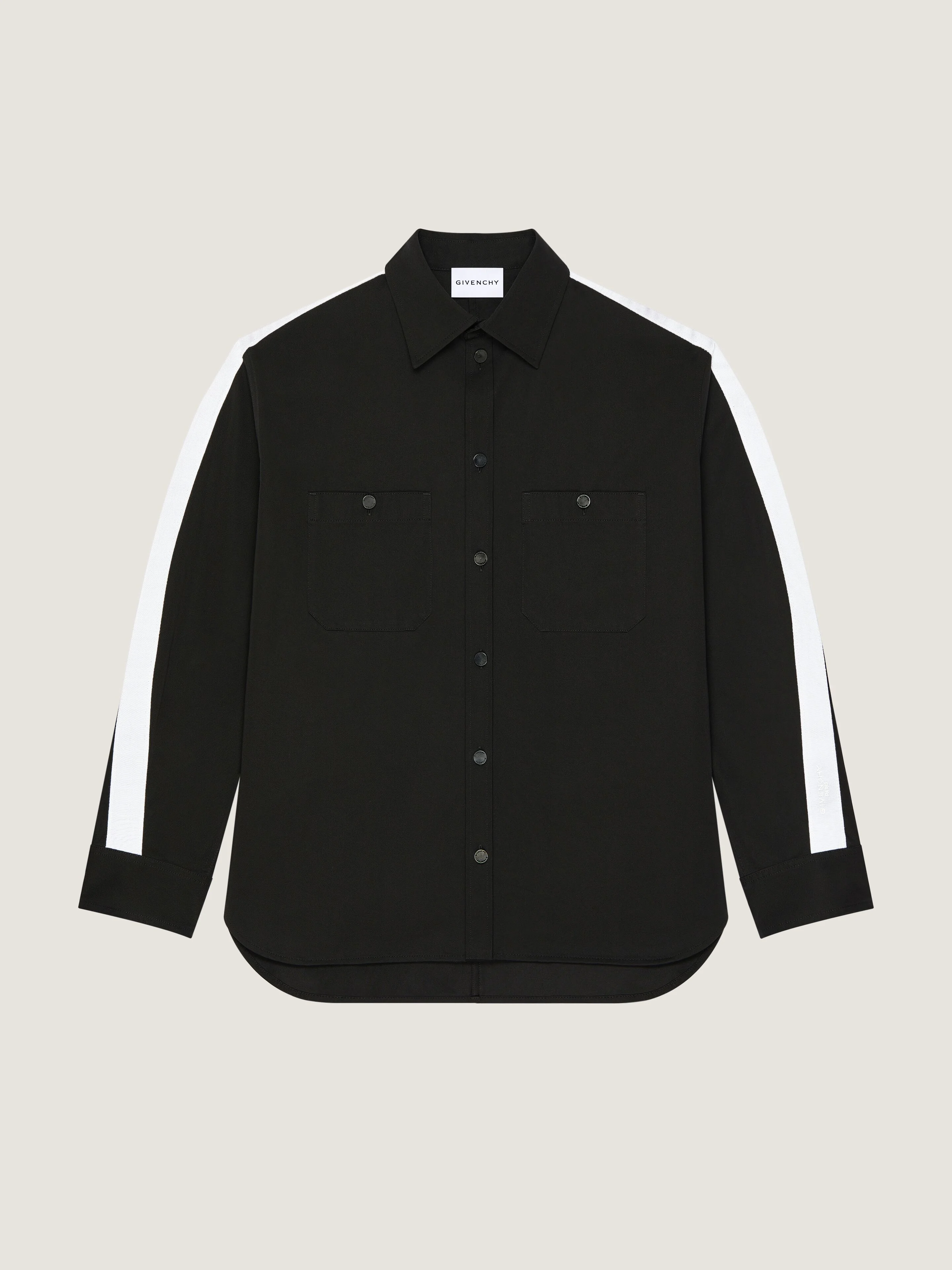 COUTURE SEAM OVERSHIRT IN COTTON WITH GROS GRAIN DETAIL - 1