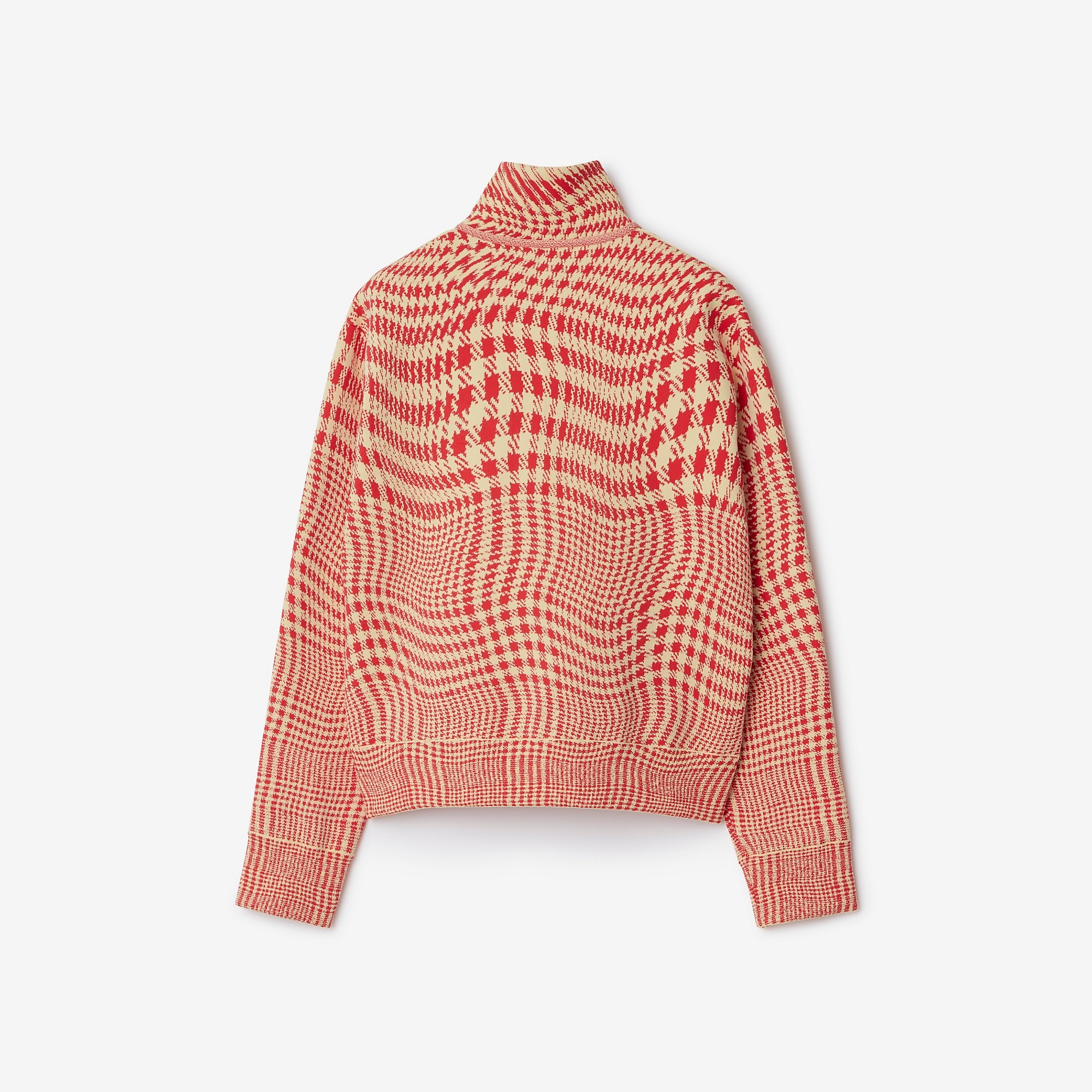 Warped Houndstooth Nylon Blend Track Jacket - 5