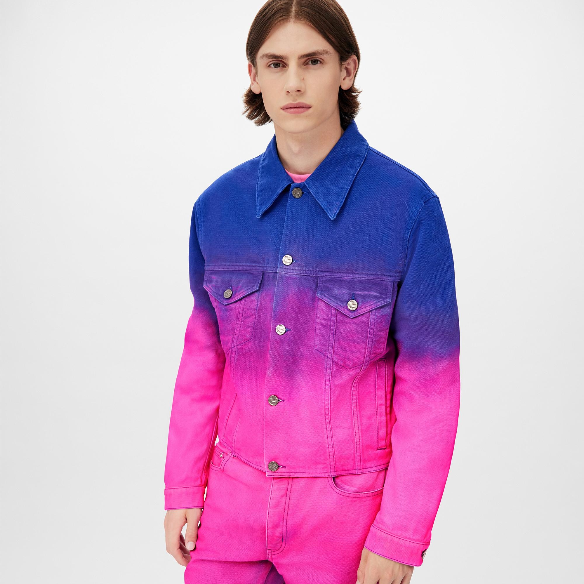 Cropped Gradient Denim Jacket - 3