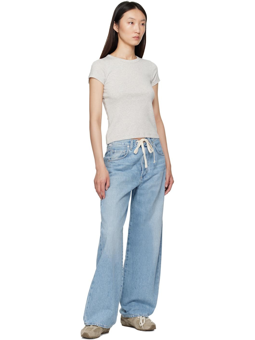 Blue Brynn Drawstring Jeans - 4