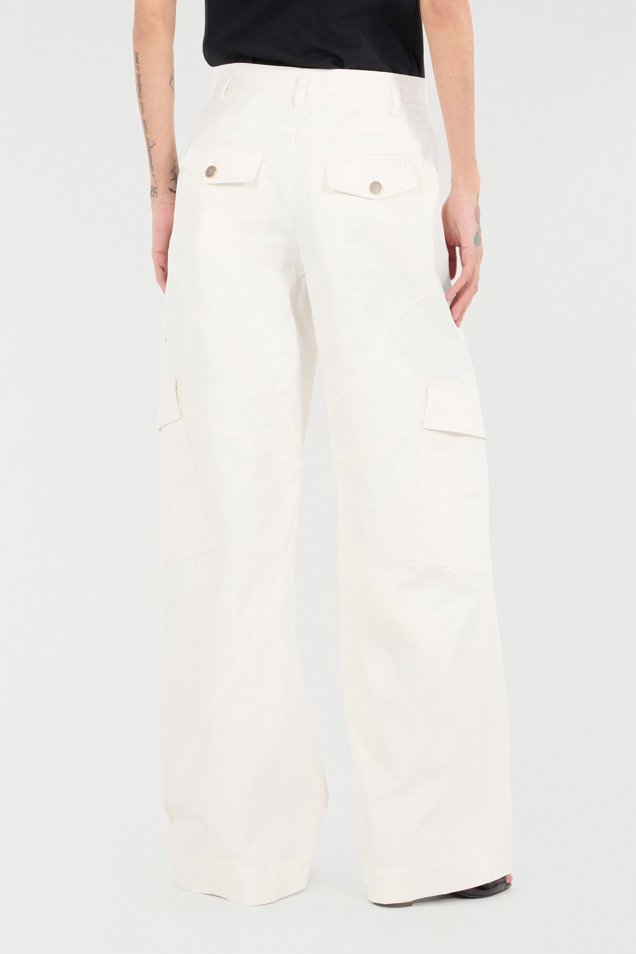 Stretch Cotton Pants With Python Print - 4