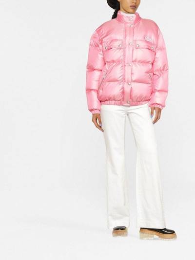 Alessandra Rich padded logo patch puffer jacket outlook