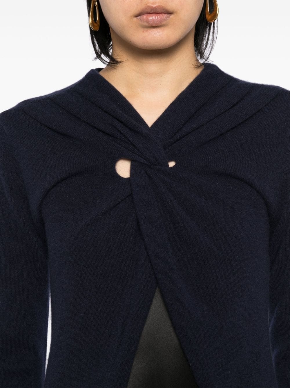 twist front cashmere dress - 5