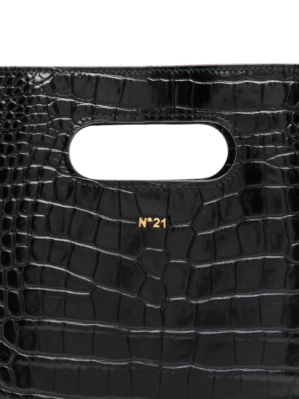 embossed-crocodile tote bag - 3