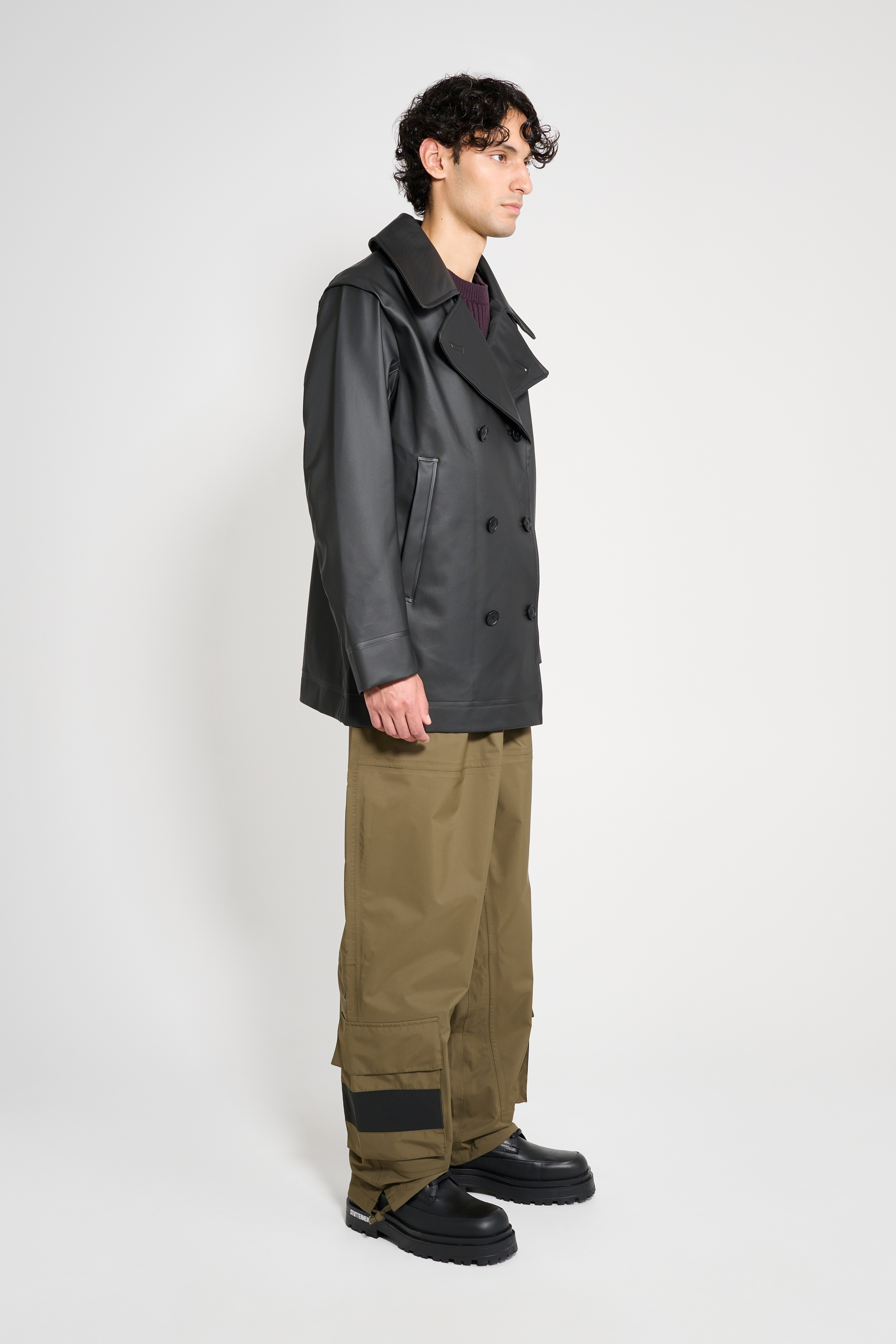 Tranholmen Double Breasted Raincoat Black - 4
