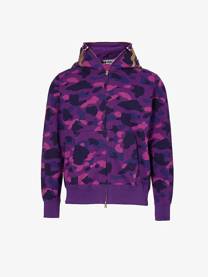 Shark camo-print cotton-jersey hoody - 1