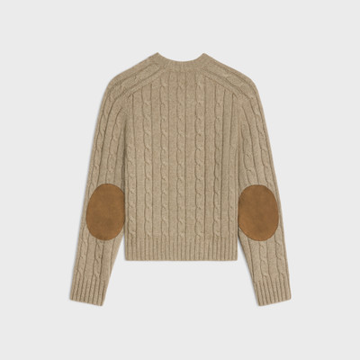 CELINE triomphe sweater in cable-knit cashmere outlook