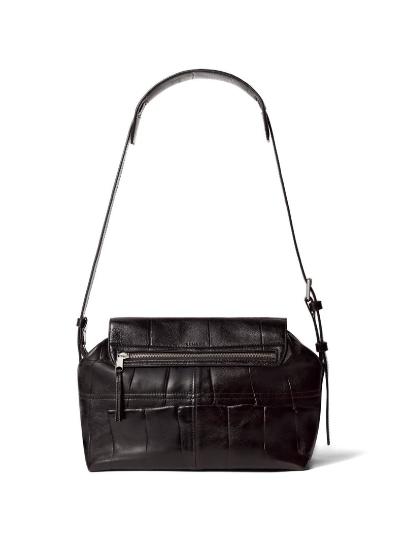 medium Gear croco-embossed flap messenger bag 3