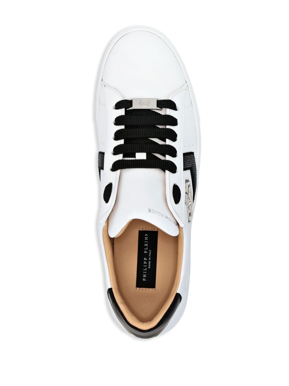 logo-patch nappa leather sneakers - 4