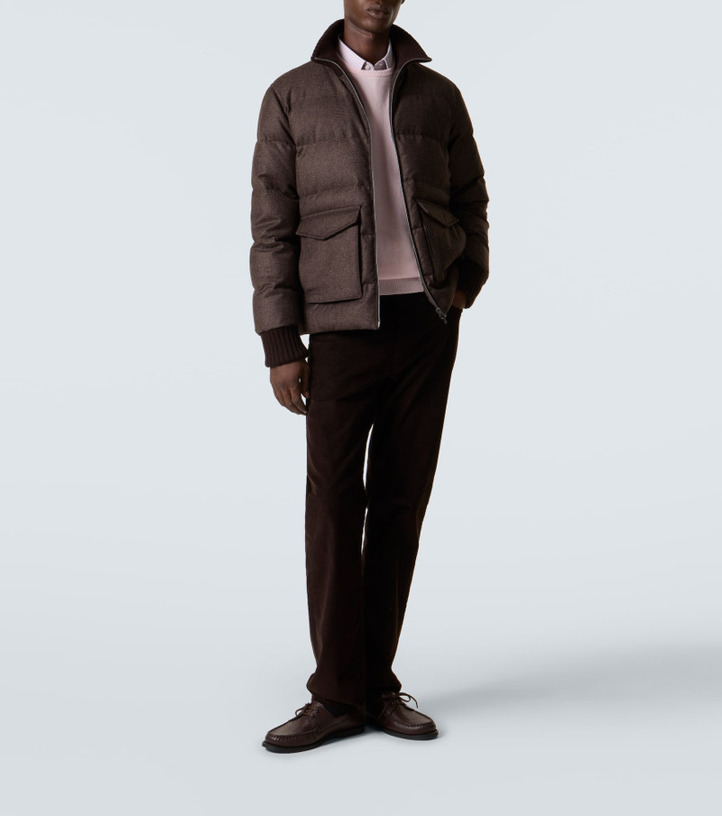 Herno Checked wool and cashmere down jacket outlook