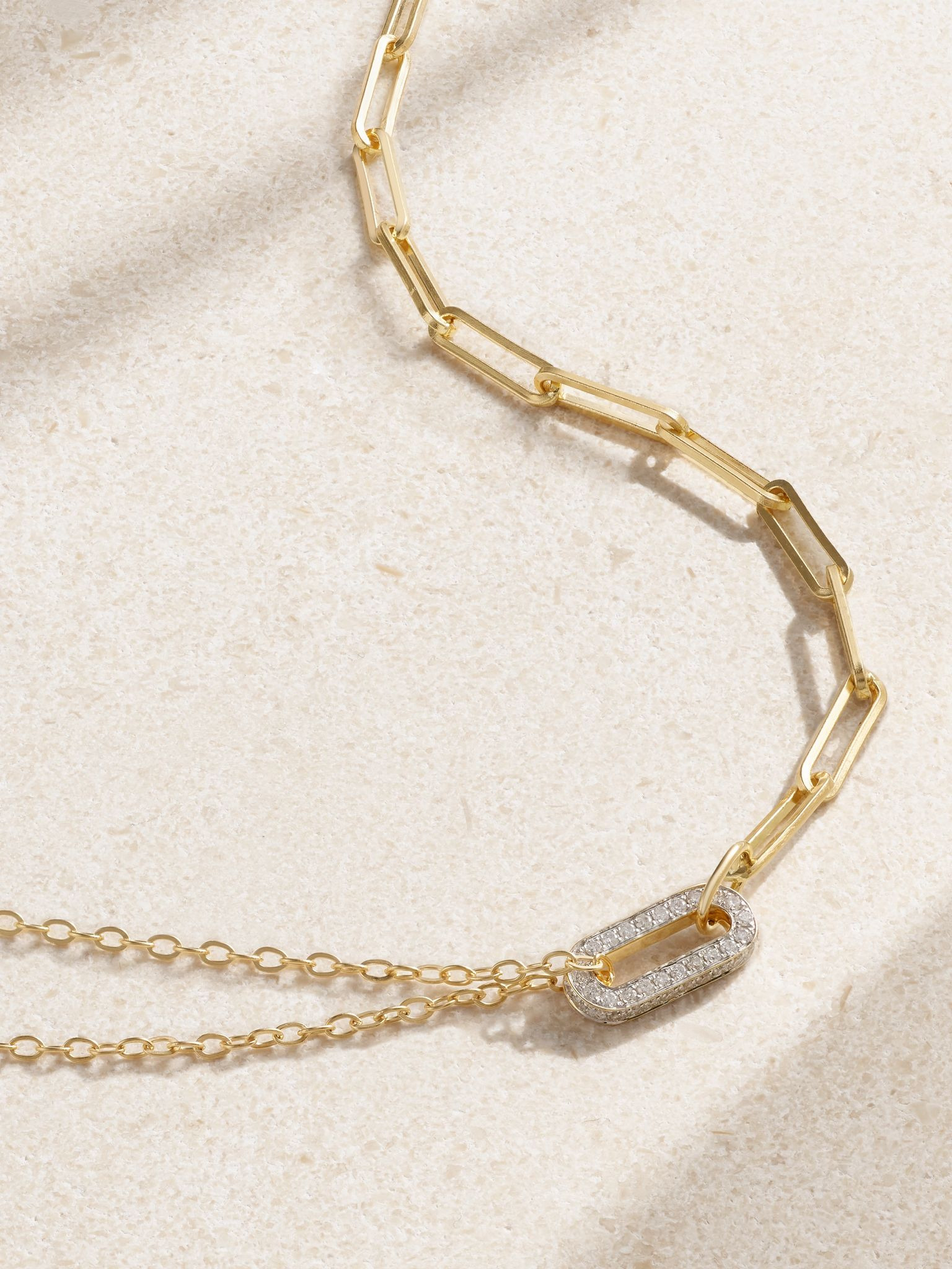 18-karat yellow and white gold diamond necklace Gold - 4