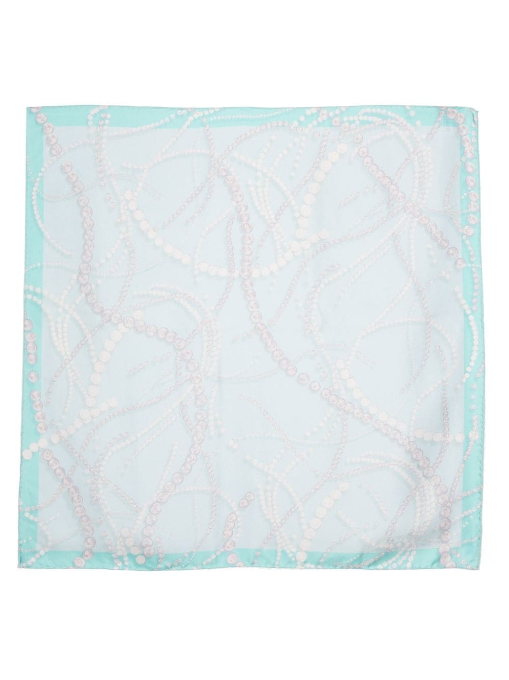 pearl-print silk scarf - 1
