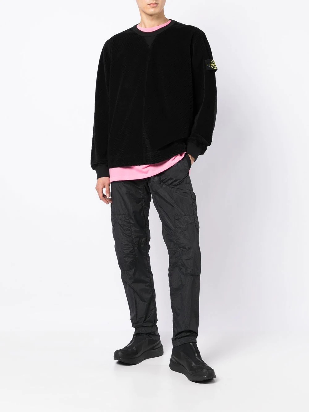 Compass-patch corduroy sweatshirt - 2