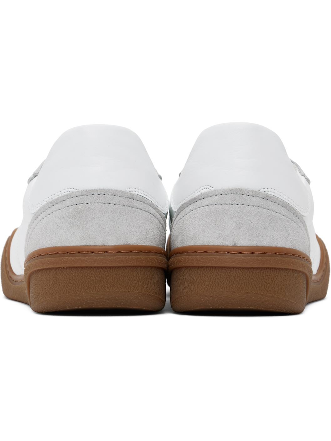 White & Gray Lace-up Sneakers - 2