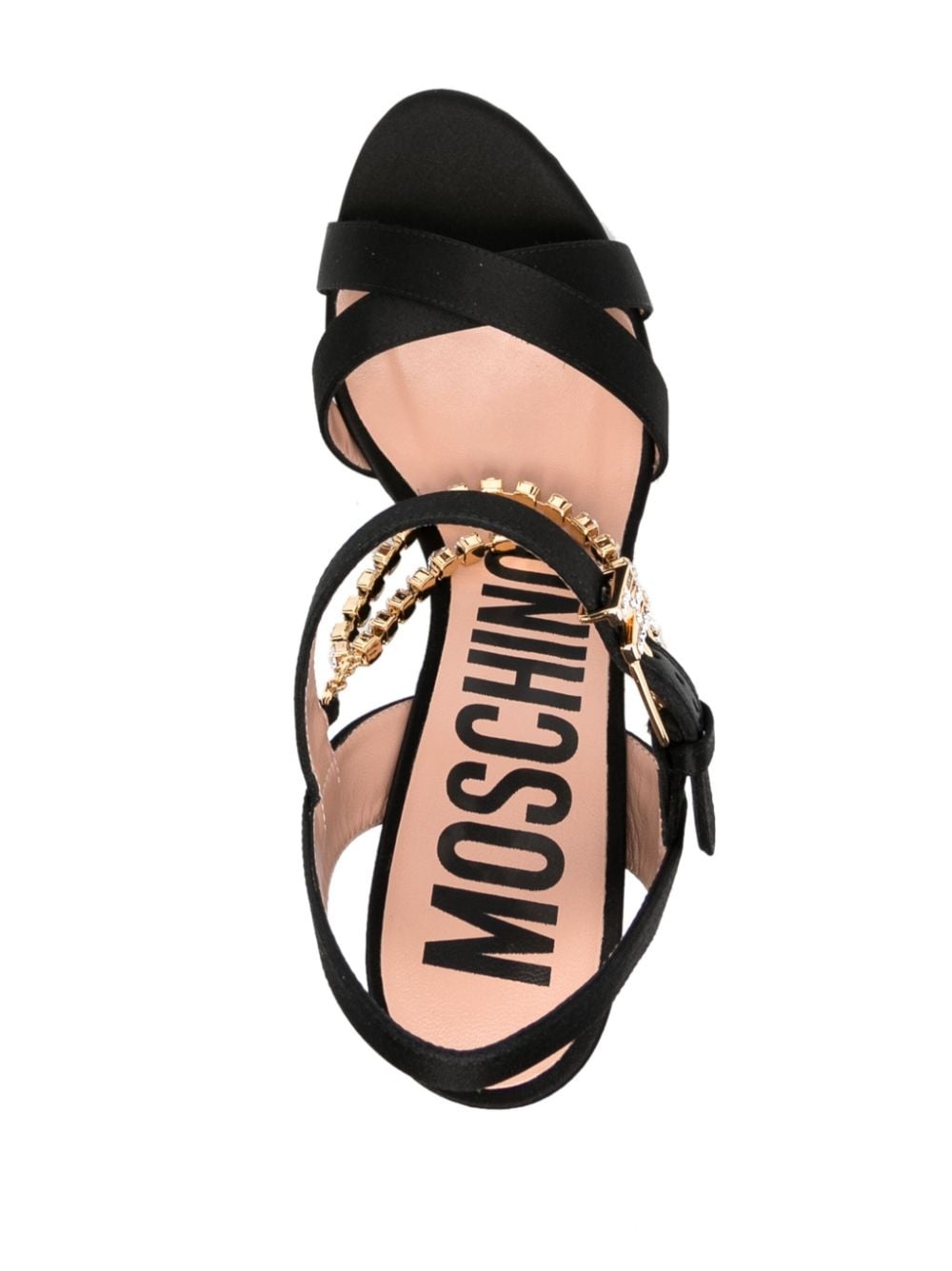rhinestone-embellished 100mm leather sandals - 4