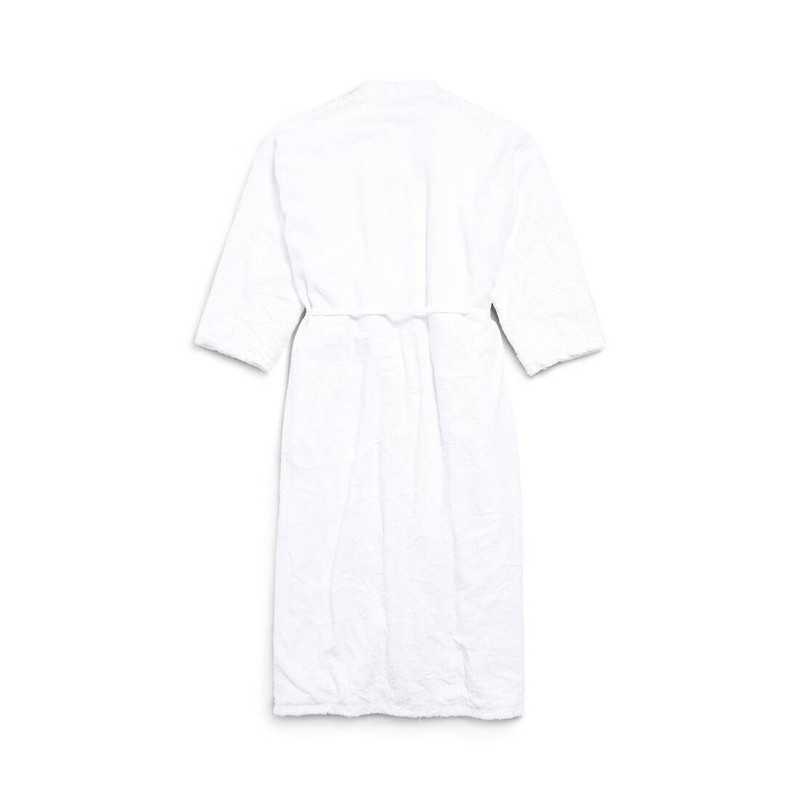BALENCIAGA Deco B Hotel Bathrobe Maxi Coat in White outlook