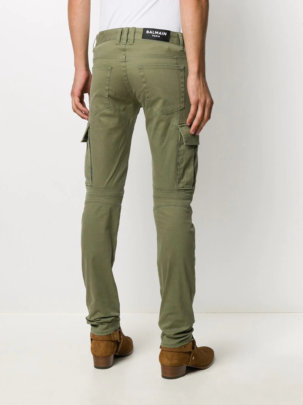 tapered fit cargo trousers - 4